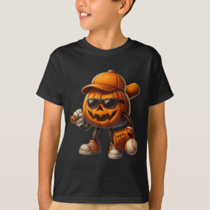 Spooky Jack O Lantern Baseball Halloween Costumes T-Shirt