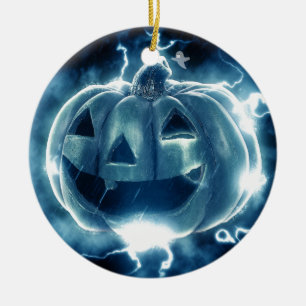 Spooky Jack-o-Lantern Ceramic Tree Decoration
