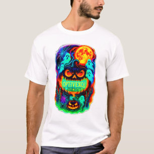 Spooky Jack-O'-Lantern & Ghost Swarm Halloween  T-Shirt