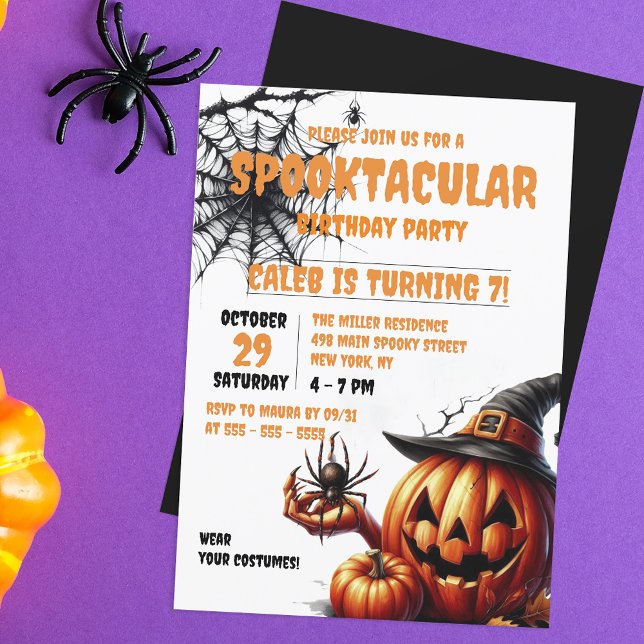 Spooky Jack-o’-Lantern Halloween Birthday Party Invitation (Creator Uploaded)