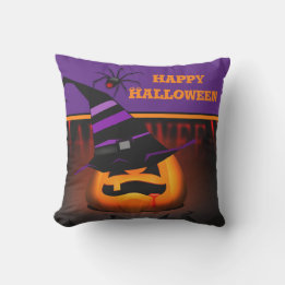Spooky Jack O' Lantern Halloween Cushion