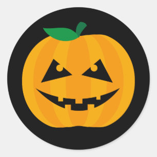 Spooky Jack-O'-Lantern Halloween Design Classic Round Sticker