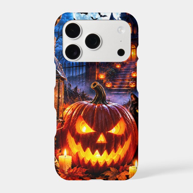 Spooky Jack O Lantern Halloween iPhone Case (Back)