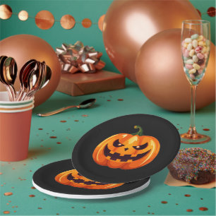 Spooky Jack-o'-Lantern Pumpkin Halloween Plate