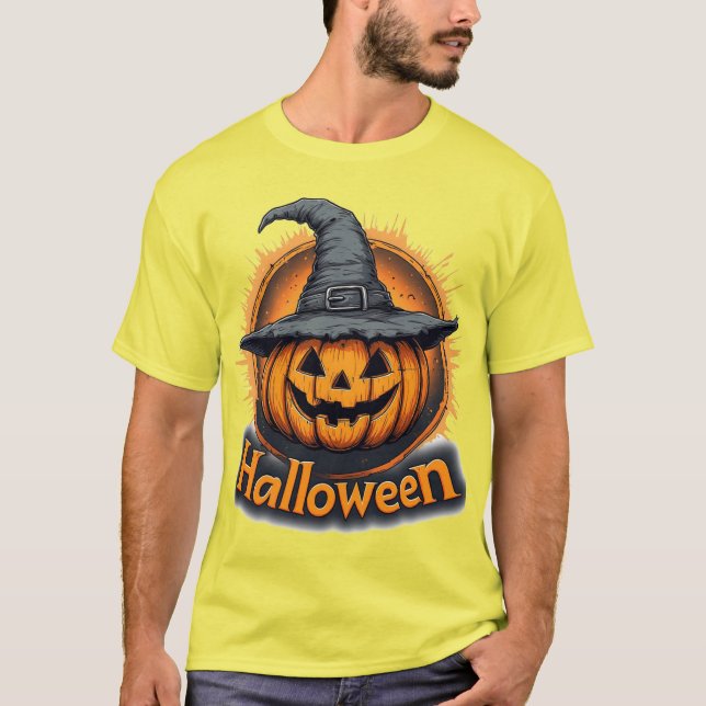 Spooky Jack-O'-Lantern Pumpkin T-Shirt (Front)