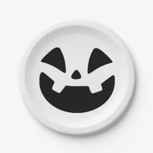 Spooky Jack-o'-Lantern Silhouette Halloween Mug Paper Plate