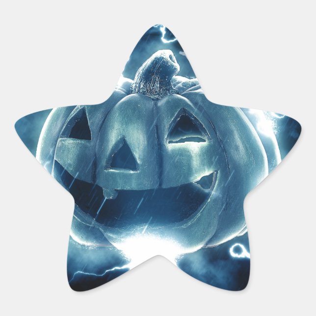 Spooky Jack-o-Lantern Star Sticker (Front)