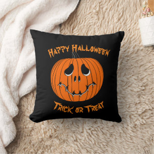 Spooky Jack O' Lantern Throw Pillow