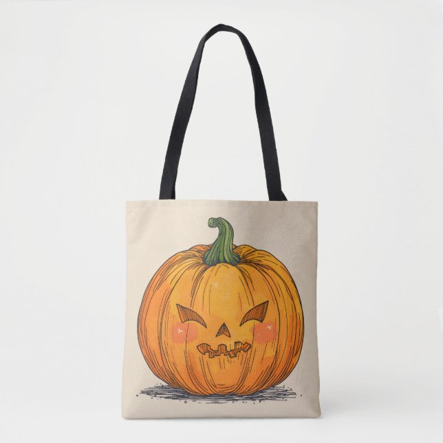 Spooky Jack O' Lantern Tote Bag (Front)