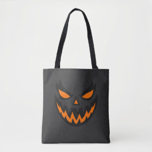 Spooky Jack O'Lantern Face Halloween Design Tote Bag