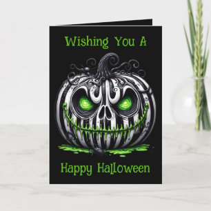 Spooky Jack-o'Lantern Halloween Holiday Card