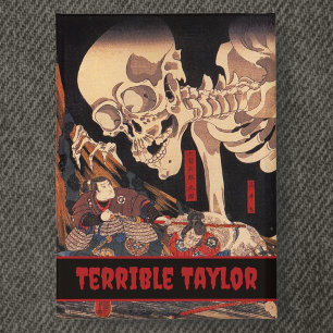 Spooky Japanese Skeleton with Your Name- Vintage