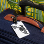 Spooky Kawaii Evil Vampire Bat Luggage Tag<br><div class="desc">Spot your bags instantly on the carousel with these unique cartoon bat luggage tags. The high-contrast grey and black flying bat illustration makes your suitcase stand out with a touch of gothic flair. These durable tags are perfect for world travelers who love bats, vampires, or spooky themes. Whether you are...</div>