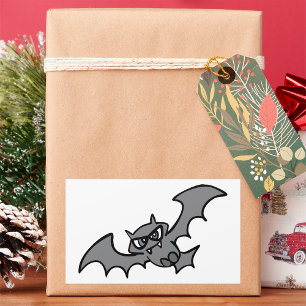 Spooky Kawaii Evil Vampire Bat Rectangular Sticker