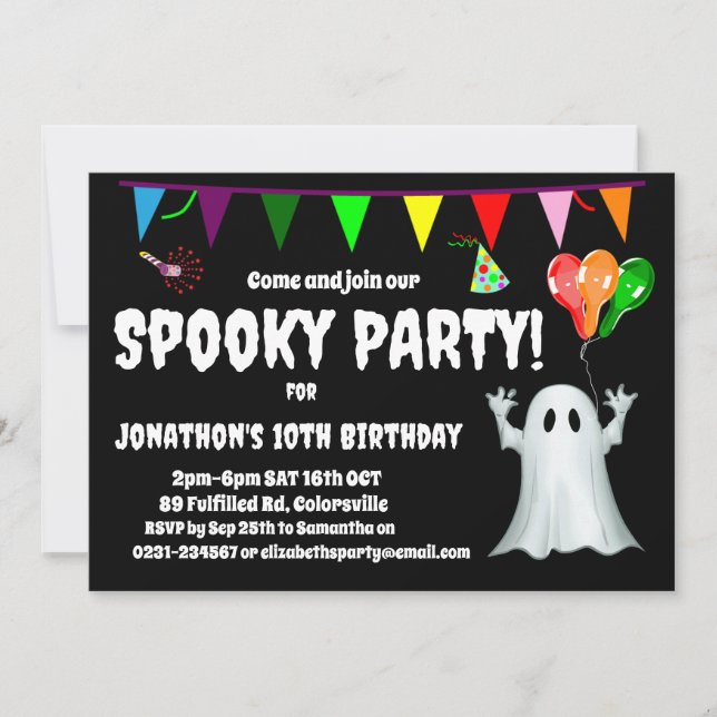 Spooky Kids Birthday Party Invitation (Front)