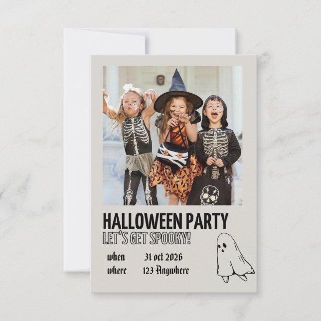 Spooky Kids Halloween Party Invitation Template (Front)
