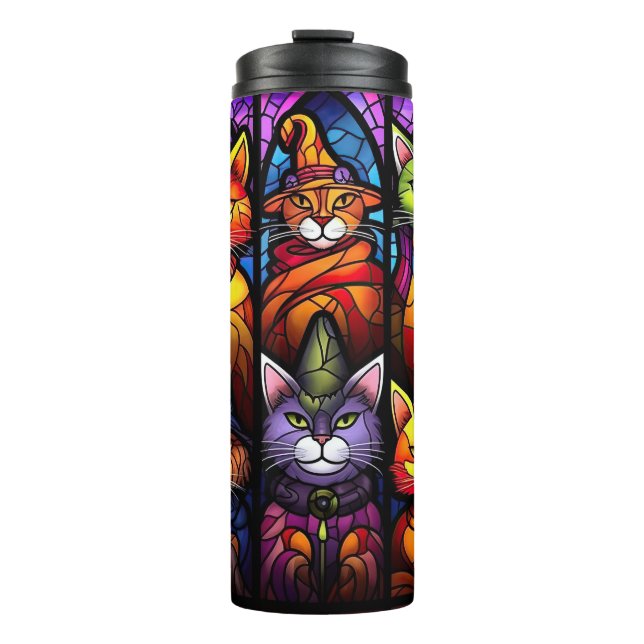 Spooky Kitty Cat Thermal Tumbler (Front)