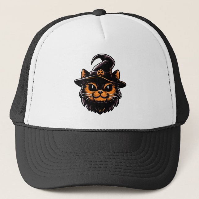 Spooky Kitty Trucker Hat (Front)