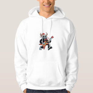 Spooky Krampus Guitar Electric Rock Christmas Hoodie