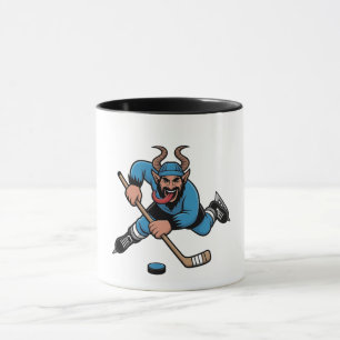 Spooky Krampus Playing Ice Hockey Sport  Mug