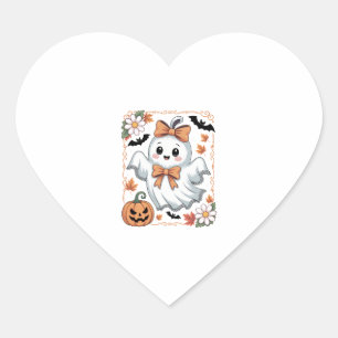 Spooky Lace Ghost Halloween Heart Sticker