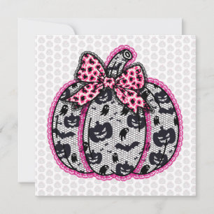 Spooky Lace Halloween Pumpkin Coquette Invitation