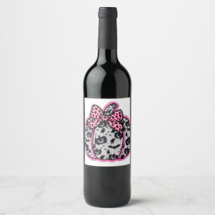 Spooky Lace Halloween Pumpkin Coquette Wine Label