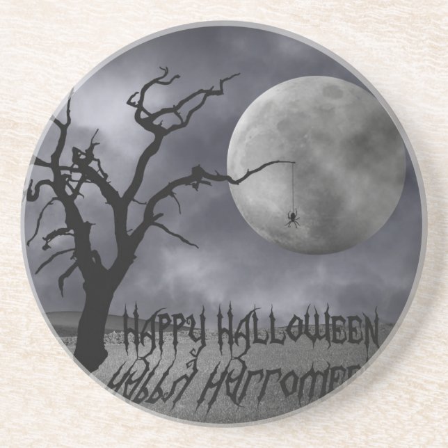 Spooky Landscape Halloween Coaster (Front)