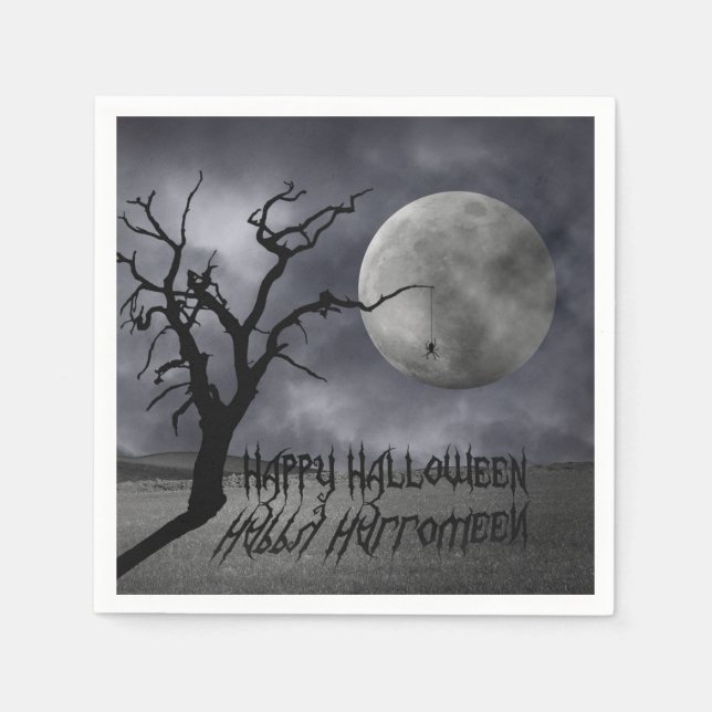 Spooky Landscape Halloween Napkin (Front)