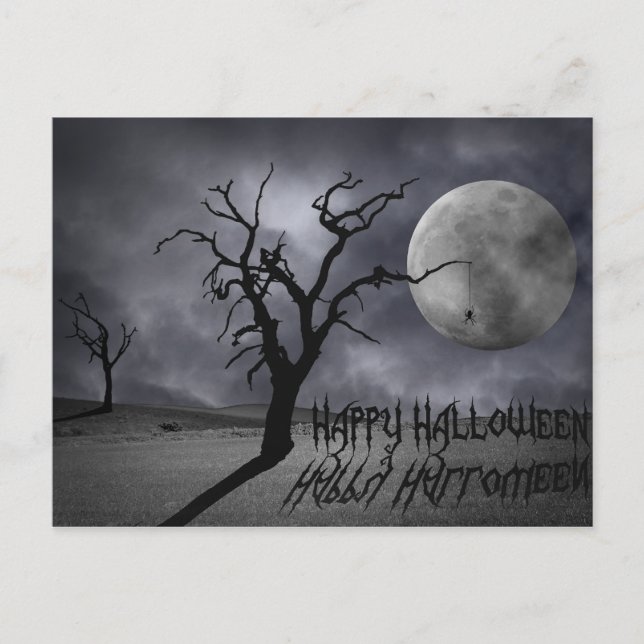 Spooky Landscape Halloween Postcard (Front)