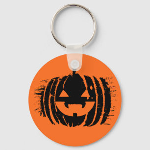 Spooky Laughing Pumpkin Head Halloween Key Ring
