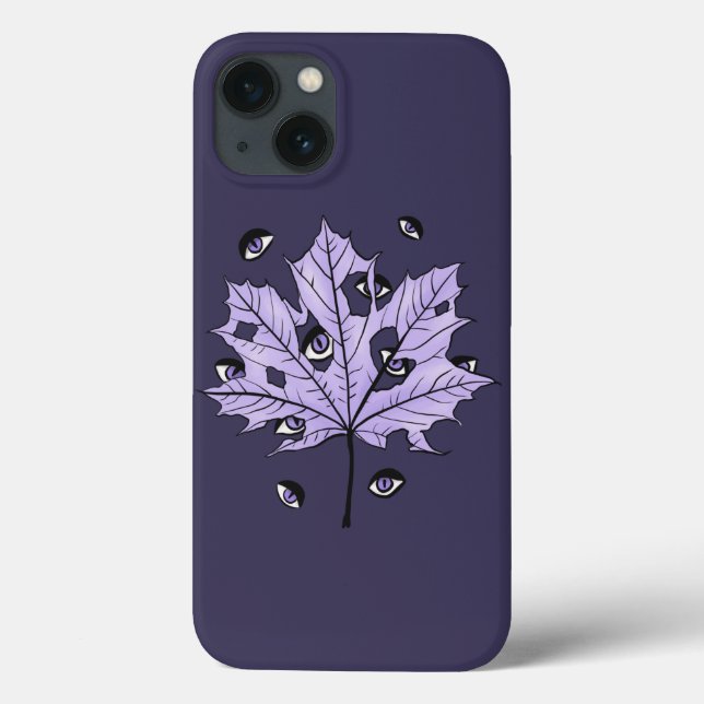 Spooky Leaf Eyes Purple Gothic Art Case-Mate iPhone Case (Back)
