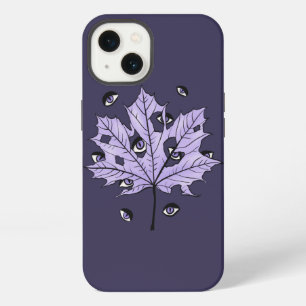 Spooky Leaf Eyes Purple Gothic Art iPhone 13 Case