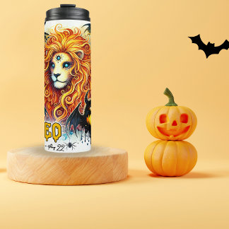 Spooky Leo Zodiac Halloween Birthday Gift  Thermal Tumbler