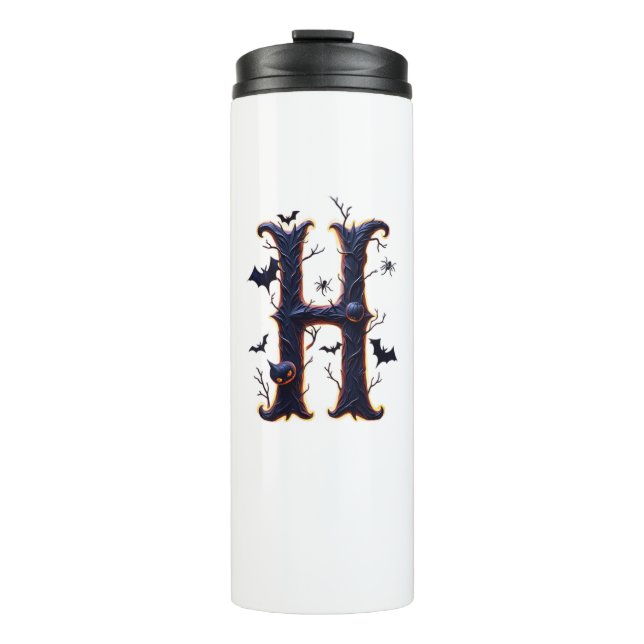 Spooky Letter H Men Thermal Tumbler (Front)
