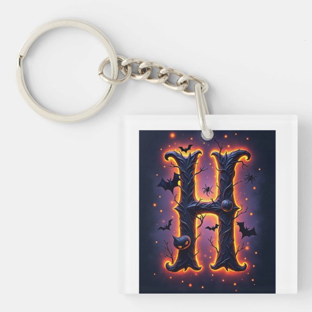 Spooky Letter H Men's Tee Shirt Key Ring (Front)