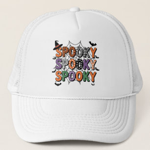 Spooky Lettering Witch Hat and Bats Halloween