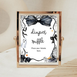 Spooky Little Boo Baby Shower Diaper Raffle Sign