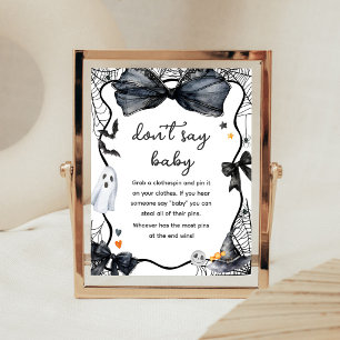 Spooky Little Boo Baby Shower Don't Say Baby Sign