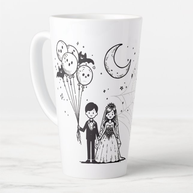 Spooky Little Couple Latte Mug (Left Angle)