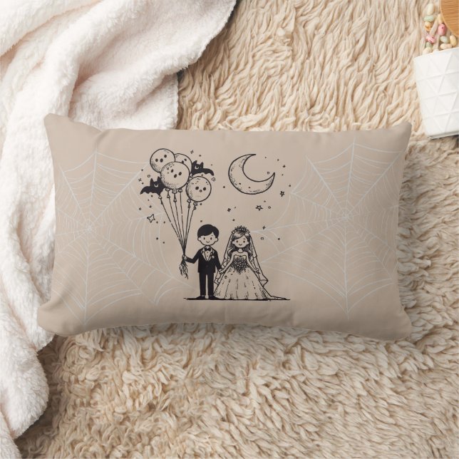 Spooky Little Couple Lumbar Cushion (Blanket)