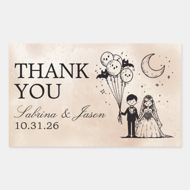 Spooky Little Couple Rectangular Sticker (Front)