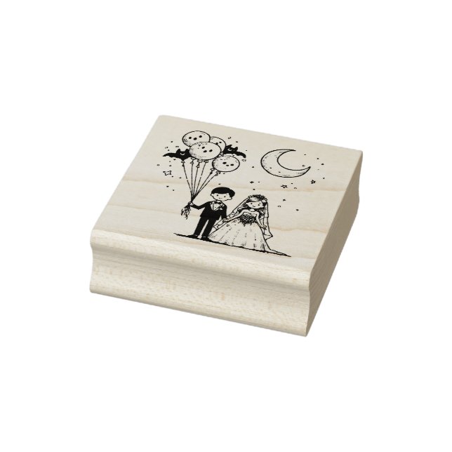 Spooky Little Couple Rubber Stamp (Stamp)