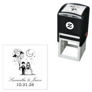 Spooky Little Couple Self-inking Stamp