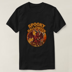 Spooky Little Devil Halloween Retro Design T-Shirt