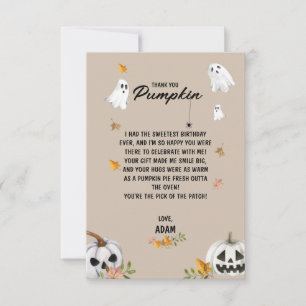 Spooky Little Pumpkin Birthday Thank You Card