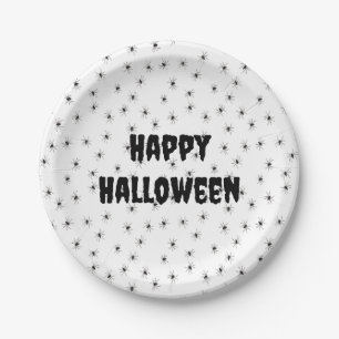 Spooky Little Spiders All Over Halloween Paper Plate