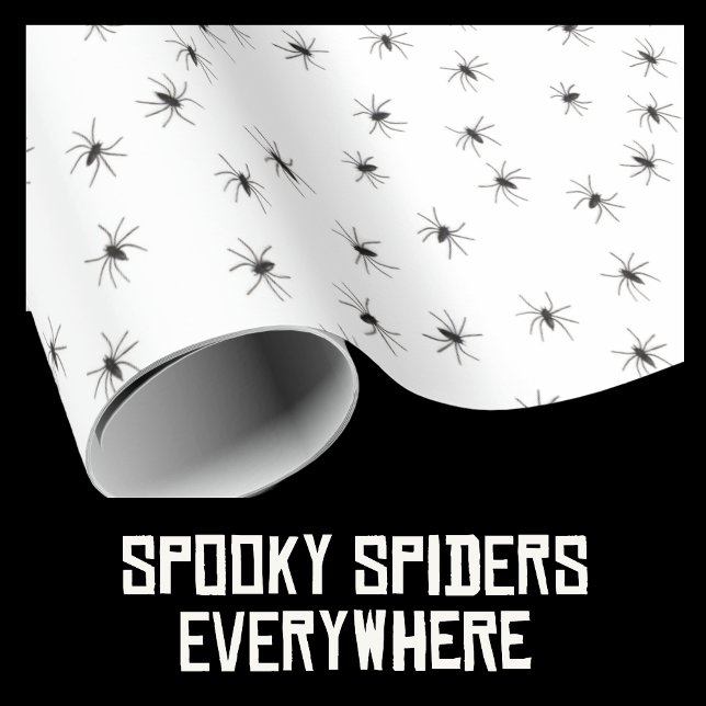 Spooky Little Spiders All Over Halloween Wrapping Paper (Decorate Your Haunted House with Spooky Spider Wrapping Paper!)