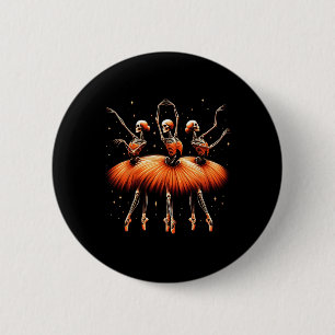 Spooky Llerina Skeleton Dance Funny Halloween Llet 6 Cm Round Badge