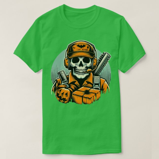 Spooky Logistics Manager Funny Halloween Witch T-Shirt (Design Front)